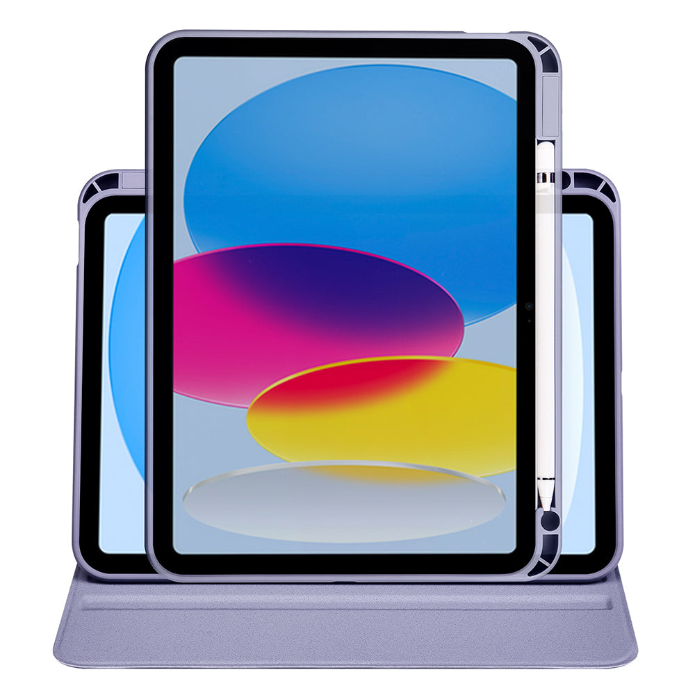 Apple iPad 11.Nesil 2025 Kılıf Zore Termik Kalem Bölmeli Dönebilen Standlı Kılıf Lila
