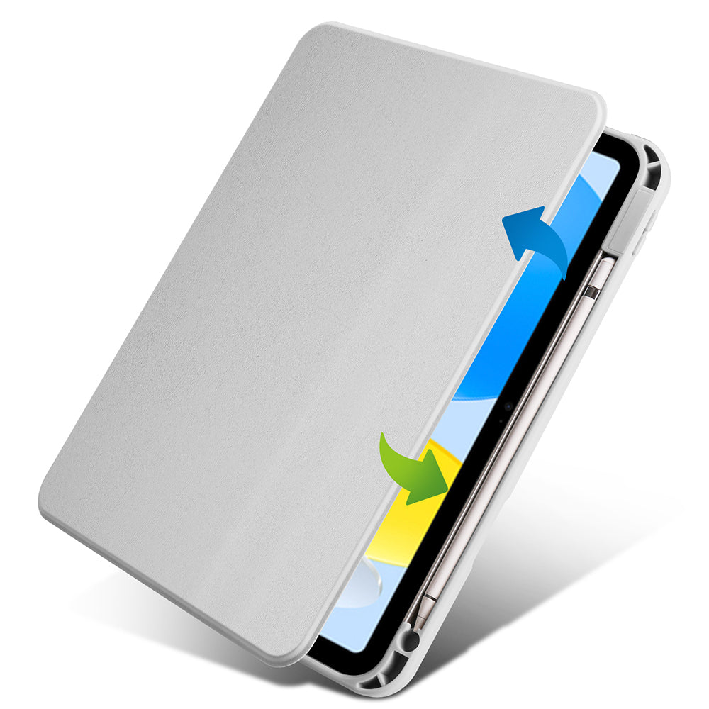 Apple iPad 11.Nesil 2025 Kılıf Zore Termik Kalem Bölmeli Dönebilen Standlı Kılıf Mavi