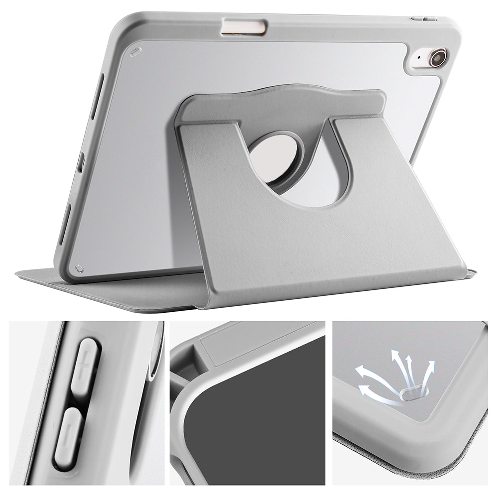 Apple iPad 11th Generation 2025 Case Zore Thermal Pen Compartment Rotating Stand Case Lilac