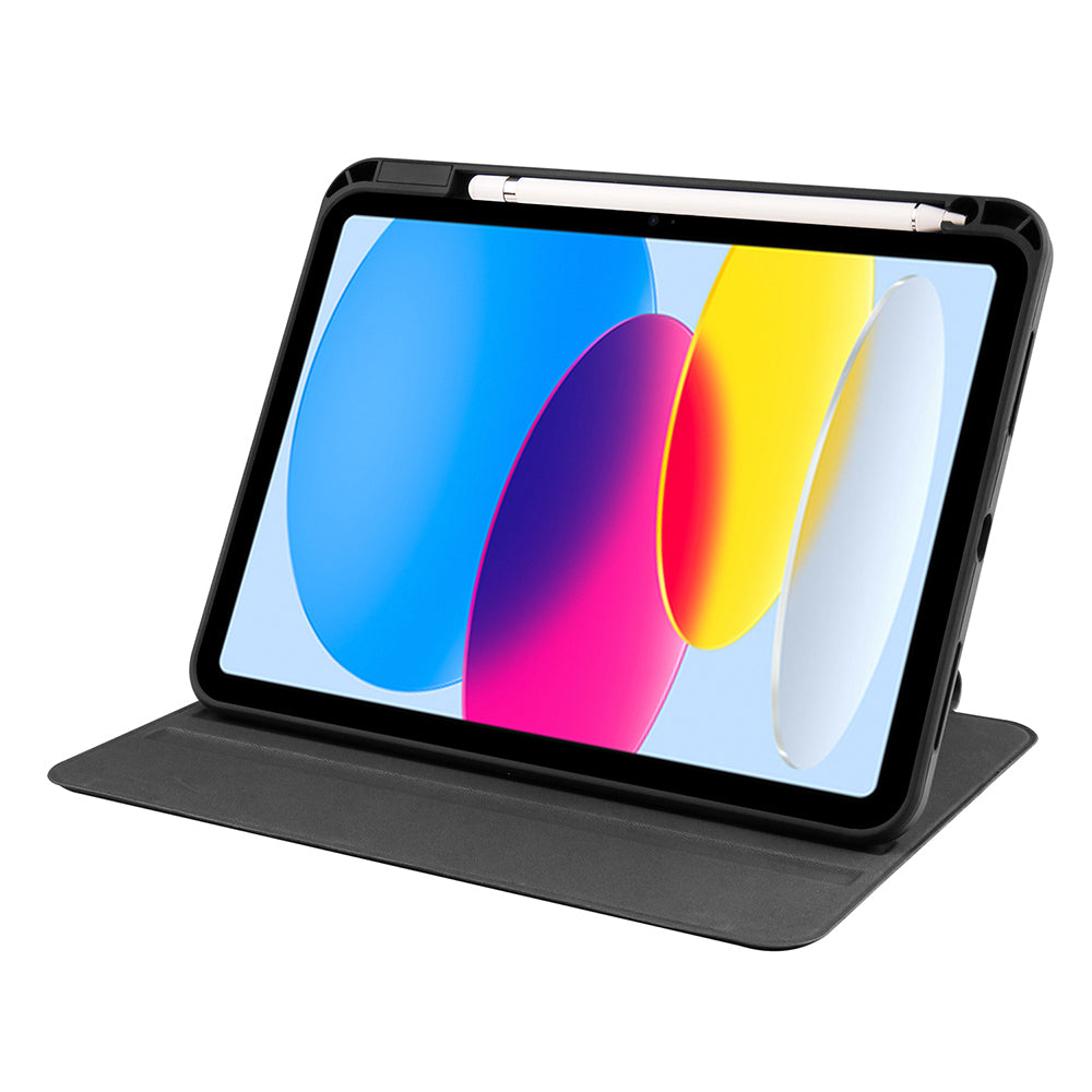 Apple iPad 11.Nesil 2025 Kılıf Zore Termik Kalem Bölmeli Dönebilen Standlı Kılıf Siyah