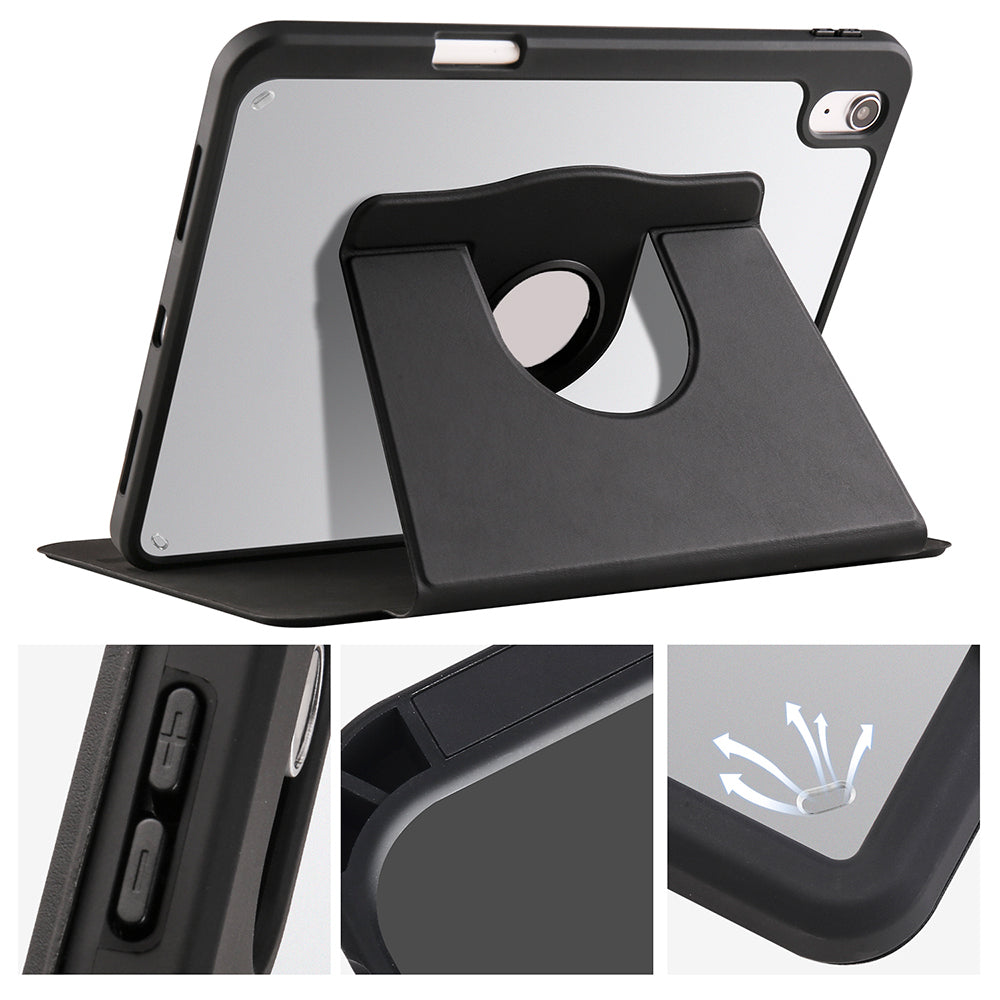 Apple iPad 11th Generation 2025 Case Zore Thermal Pen Compartment Rotating Stand Case Blue