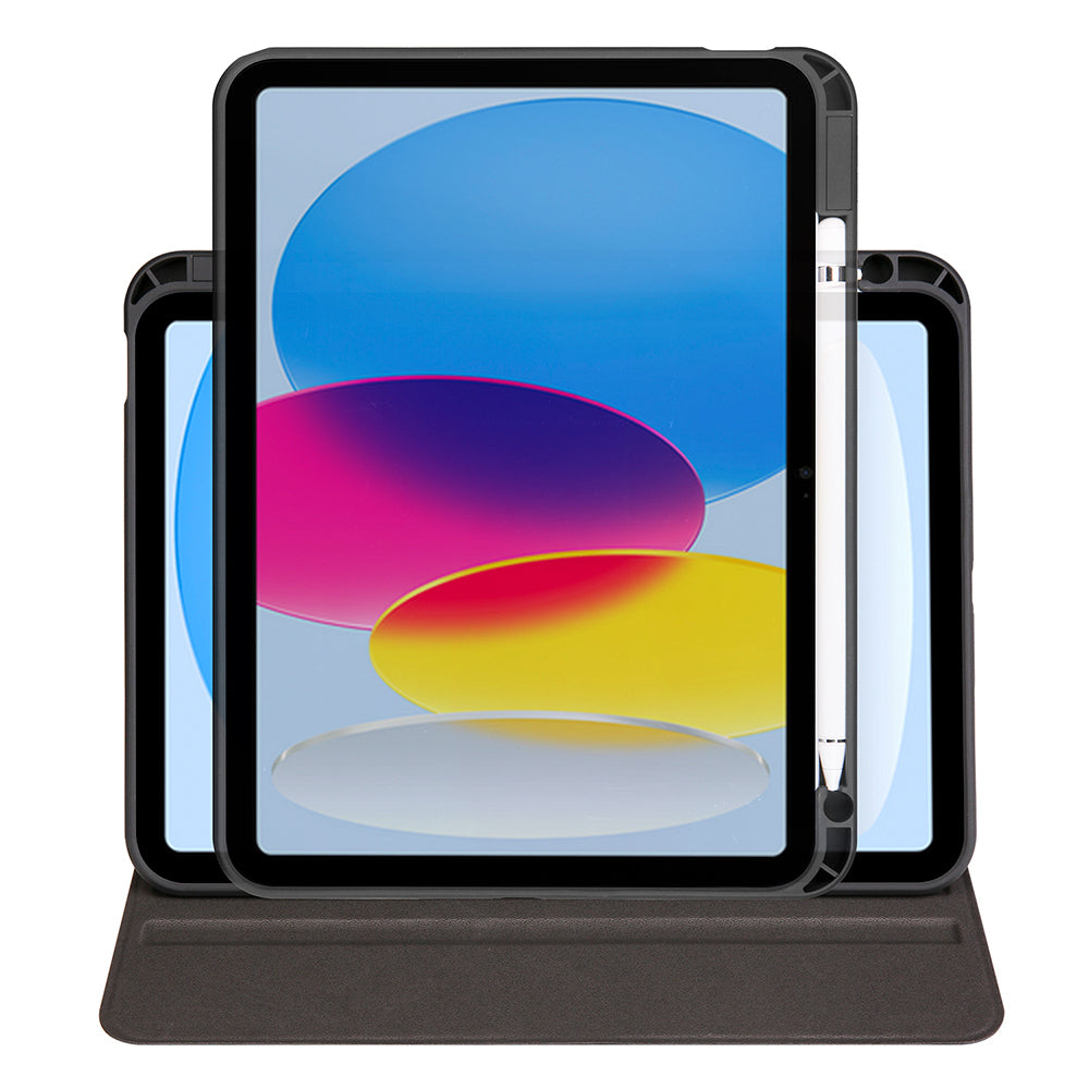 Apple iPad 11th Generation 2025 Case Zore Thermal Pen Compartment Rotating Stand Case Navy Blue