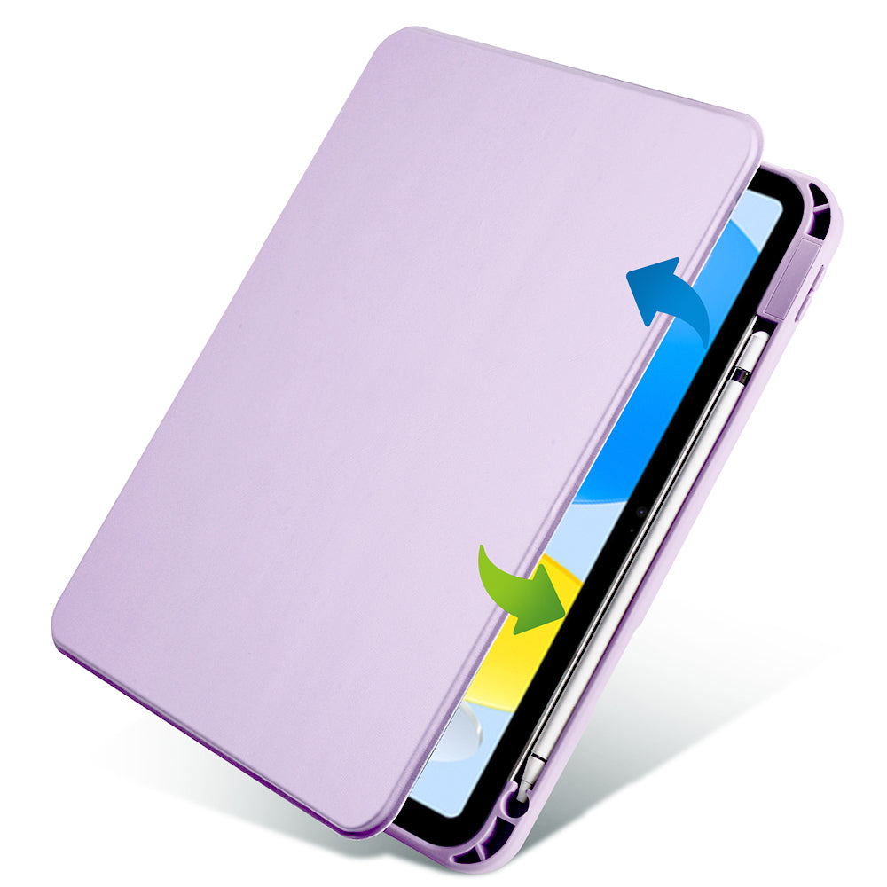 Apple iPad 11th Generation 2025 Case Zore Thermal Pen Compartment Rotating Stand Case Pink