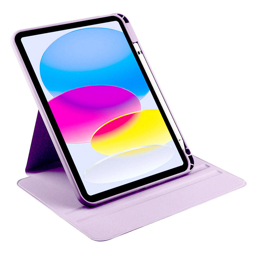 Apple iPad 11th Generation 2025 Case Zore Thermal Pen Compartment Rotating Stand Case Lilac