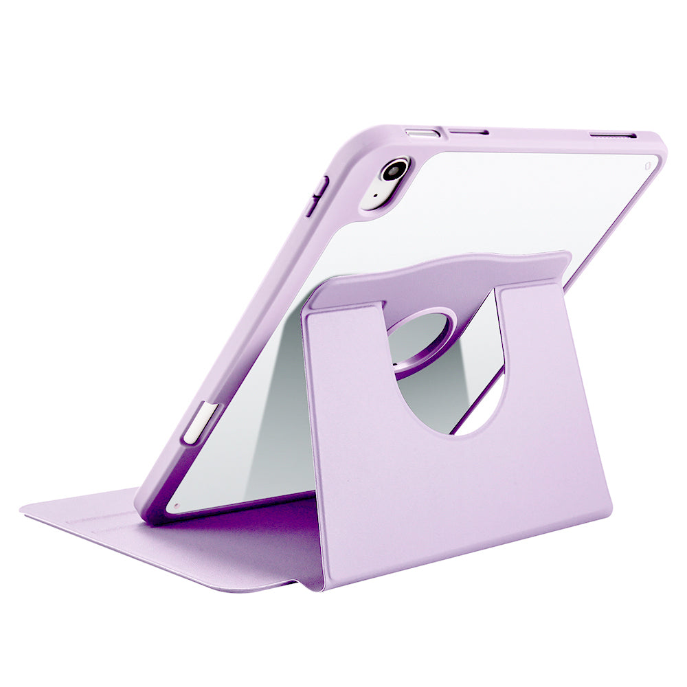 Apple iPad 11th Generation 2025 Case Zore Thermal Pen Compartment Rotating Stand Case Lavendery Gray