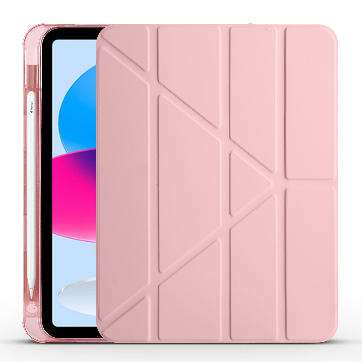 Apple iPad 11th Generation 2025 Case Zore Tri Folding Stand Case with Pen Compartment Rose Gold