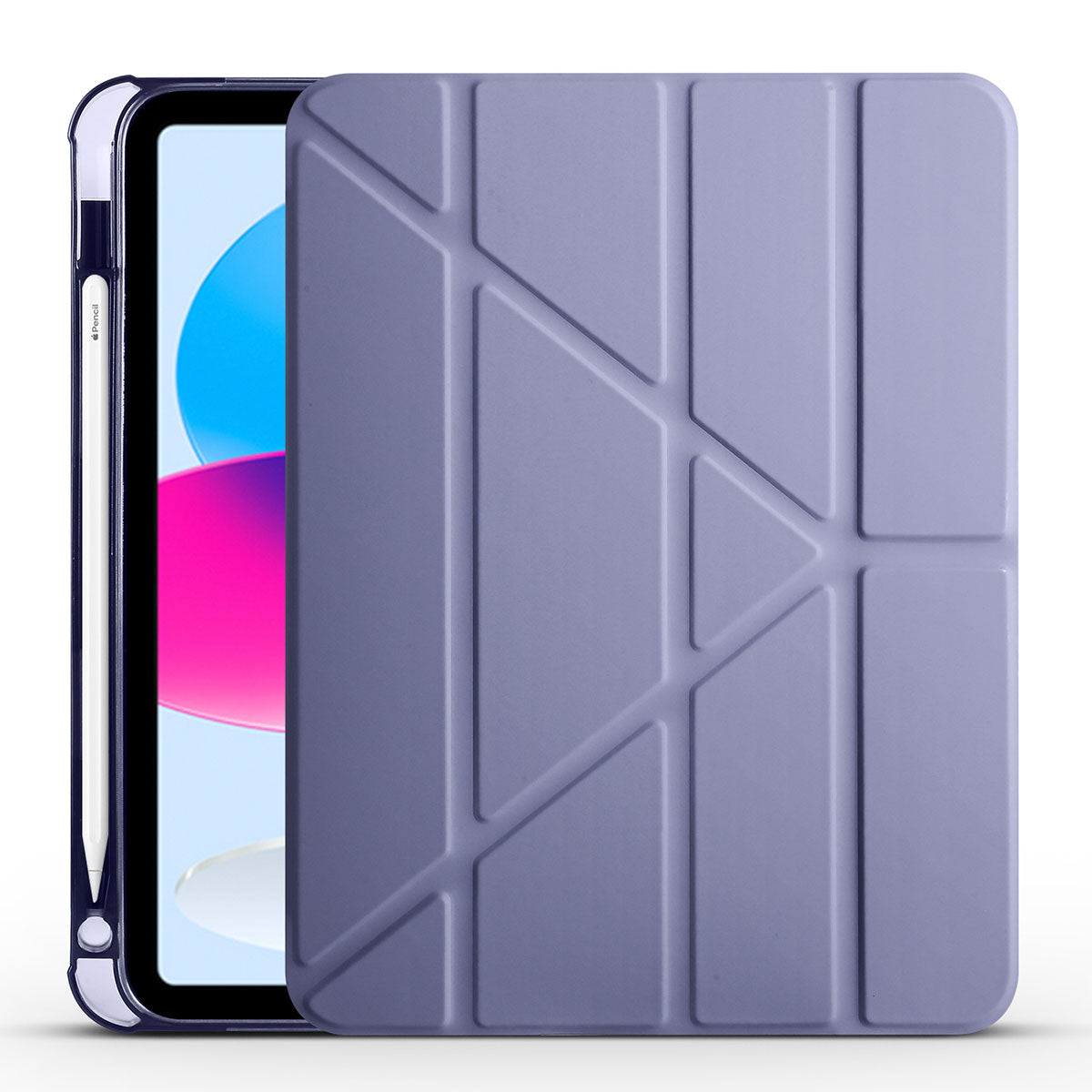 Apple iPad 11th Generation 2025 Case Zore Tri Folding Stand Case with Pencil Compartment Purple