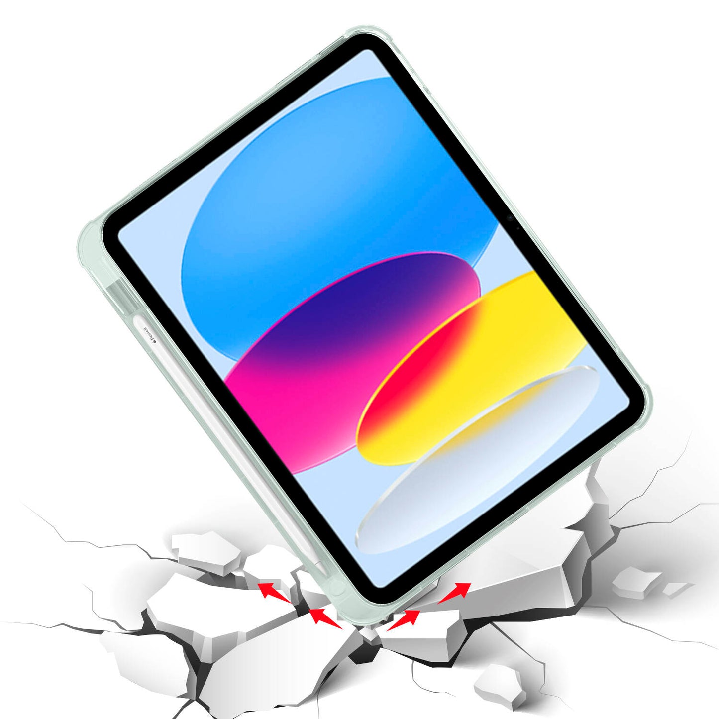 Apple iPad 11.Nesil 2025 Kılıf Zore Tri Folding Kalem Bölmeli Standlı Kılıf Açık Yeşil