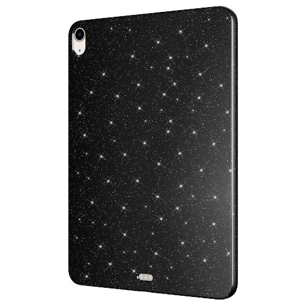 Apple iPad 11th Generation 2025 Glittery Shiny Zore Tablet Cotton Case Black