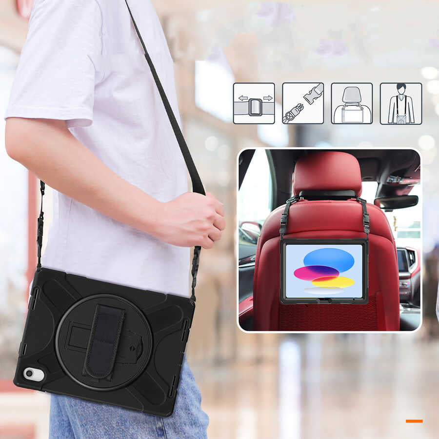 Apple iPad 11th Generation 2025 Zore Defender Tablet Silicone Black