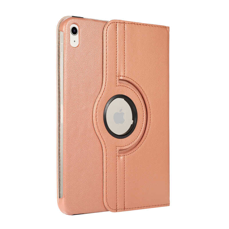 Apple iPad 11th Generation 2025 Zore Rotating Stand Case Rose Gold
