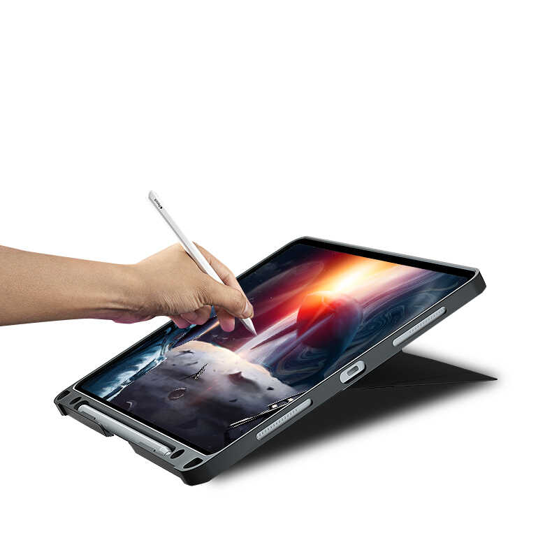 Apple iPad Air 10.9 2020 (4.Nesil) Wiwu Mag Touch Klavyeli Standlı Kılıf Siyah