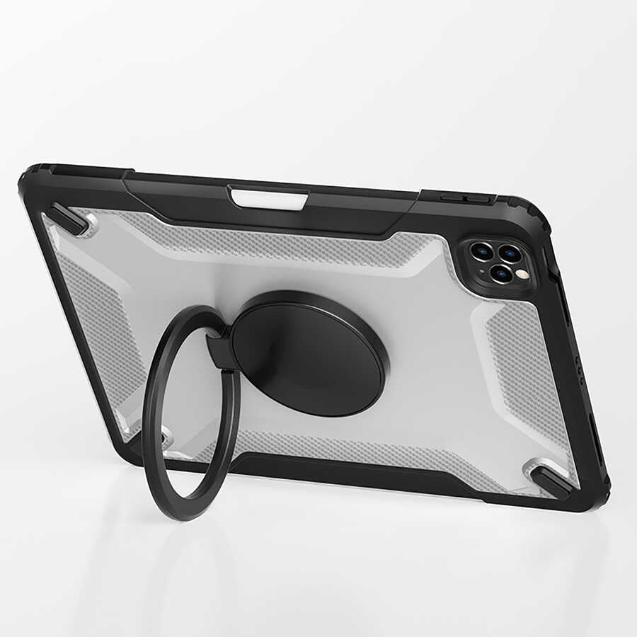 Apple iPad Air 10.9 2020 (4.Nesil) Wiwu Mecha Dönebilen Standlı Tablet Kılıfı Mavi