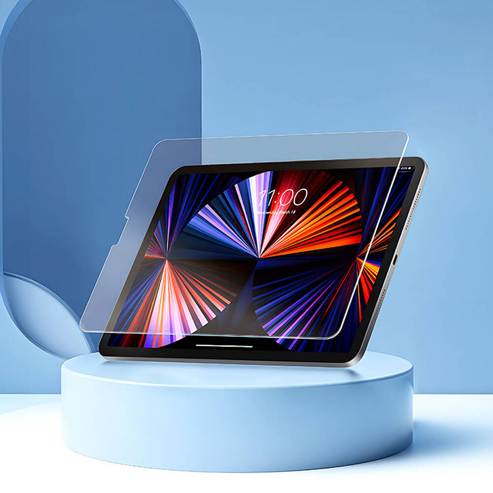 Apple iPad Air 10.9 2020 (4.Nesil) Wiwu Wi-GQ002 iVista 5 Katmanlı Temperli Cam Ekran Koruyucu + Kolay Uygulama Aparatı Renksiz