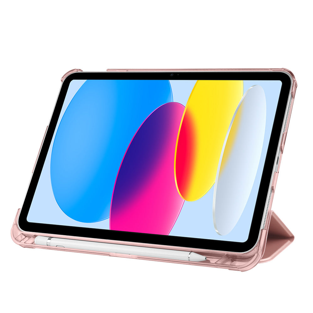 Apple iPad Air 10.9 2022 (10.Nesil) Zore Smart Cover Kalem Bölmeli Standlı 1-1 Kılıf Gri
