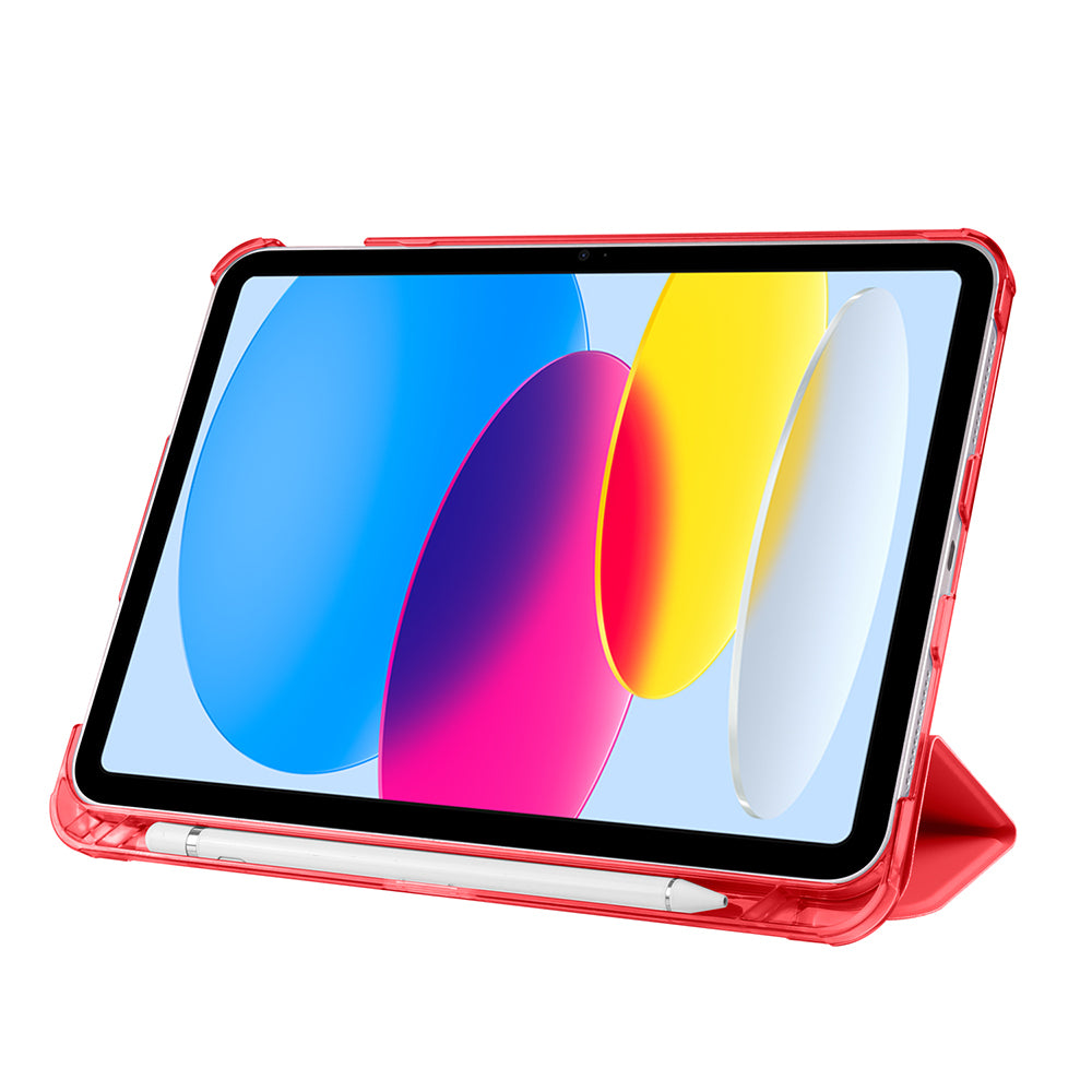 Apple iPad Air 10.9 2022 (10.Nesil) Zore Smart Cover Kalem Bölmeli Standlı 1-1 Kılıf Rose Gold