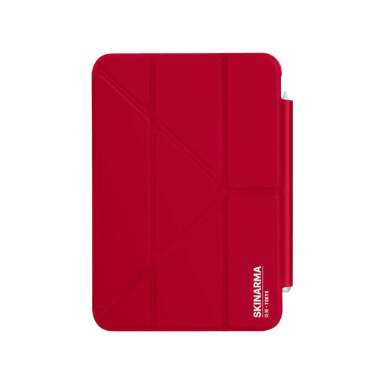 Apple iPad Air 10.9 2022 (5th Generation) Case SkinArma Magnetic Taihi Sora Case with Pencil Holder and Transparent Back Stand Red