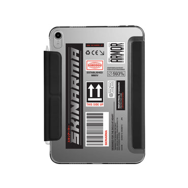 Apple iPad Air 10.9 2022 (5th Generation) Case SkinArma Sticker Design Pencil Holder Transparent Back Stand Magnetic Taito Case Black