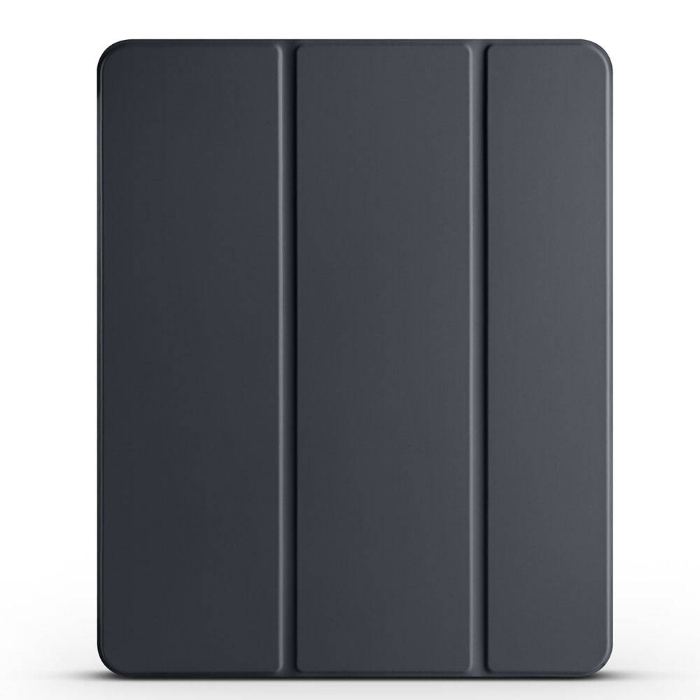 Apple iPad Air 10.9 2022 (5th Generation) Zore Smart Cover with Pencil Compartment and Stand 1-in-1 Case Black
