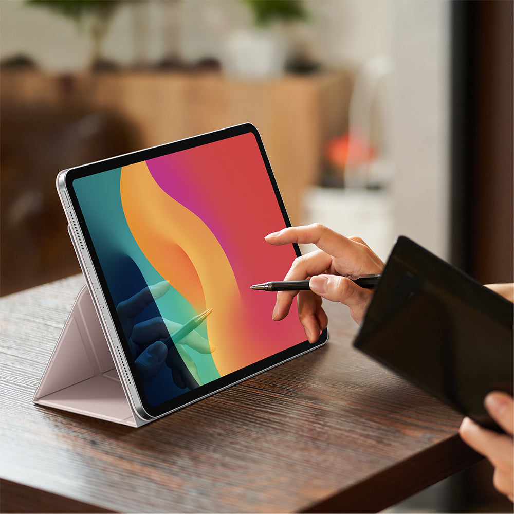 Apple iPad Air 11 2024 Amazingthing Matte Pro Mag Folio Foldable Magnetic Stand Case Pink