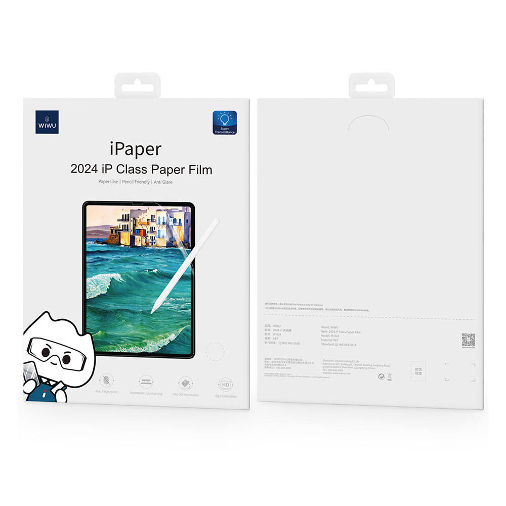 Apple iPad Air 11 2024 Kağıt Hisli Wiwu iPaper Like Tablet Ekran Koruyucu Şeffaf