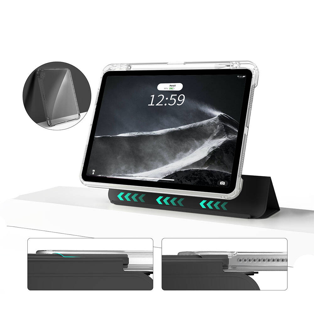 Apple iPad Air 11 2024 Case Magnetic Detachable Airbag Zore Sliding Tablet Case Gray