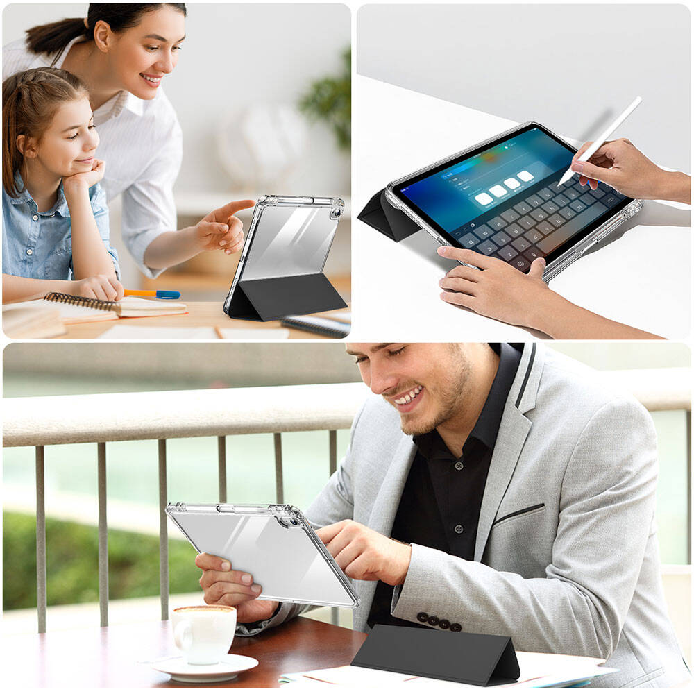 Apple iPad Air 11 2024 Magnetic Detachable Airbag Zore Sliding Tablet Case Navy Blue