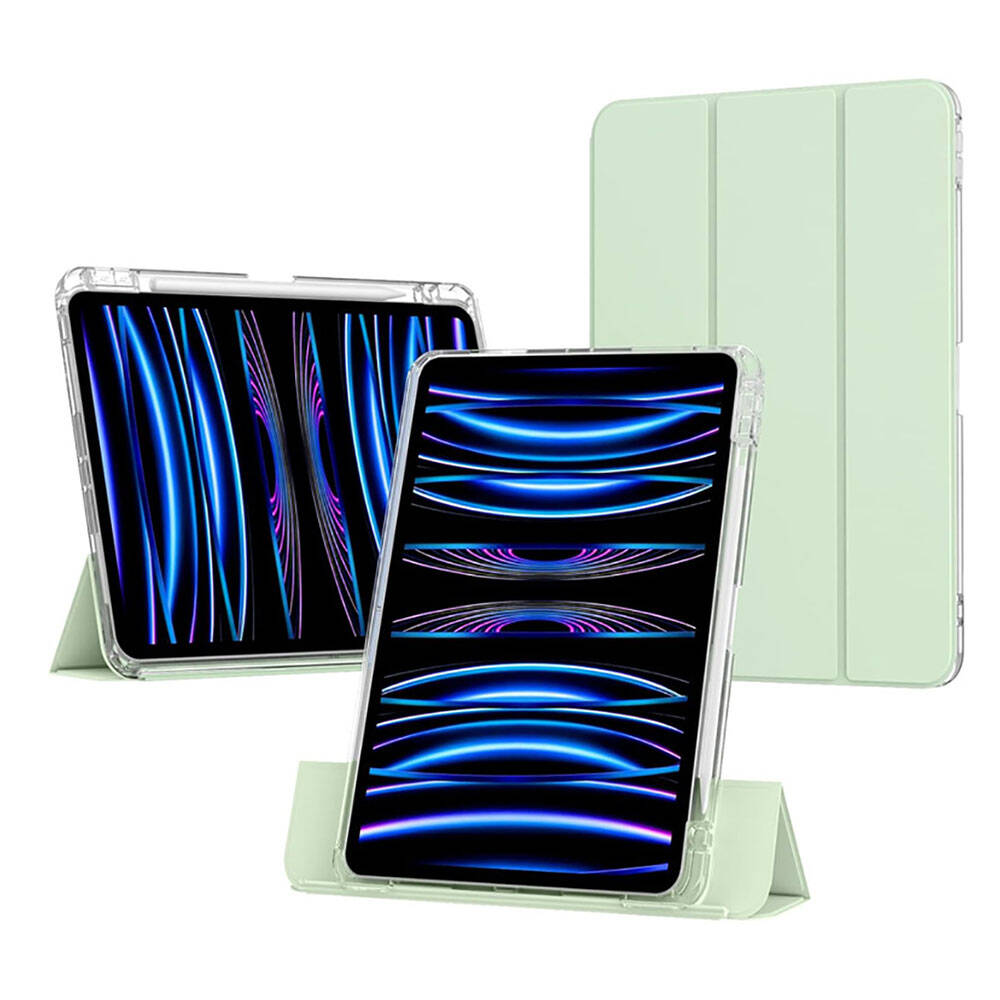 Apple iPad Air 11 2024 Case Magnetic Detachable Airbag Zore Sliding Tablet Case Dark Green