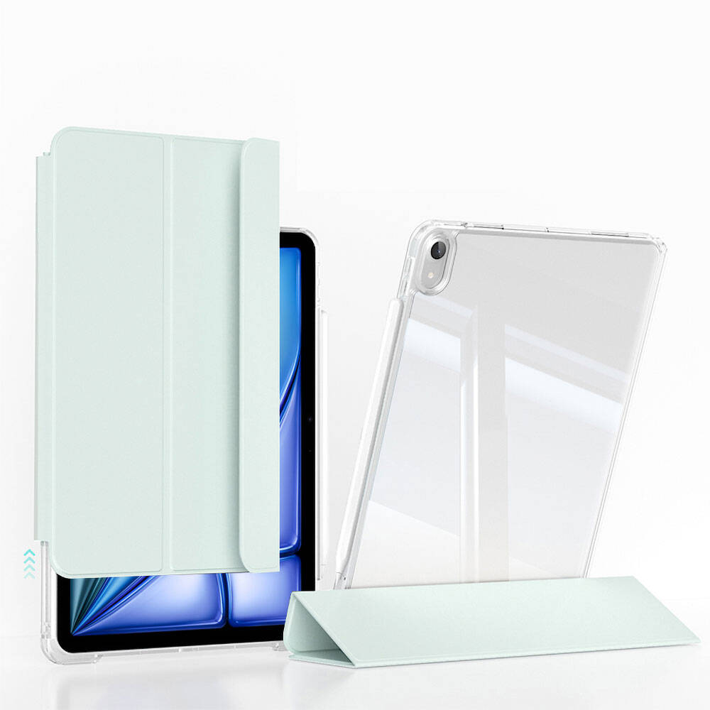 Apple iPad Air 11 2024 Case Magnetic Detachable Airbag Zore Sliding Tablet Case Light Green