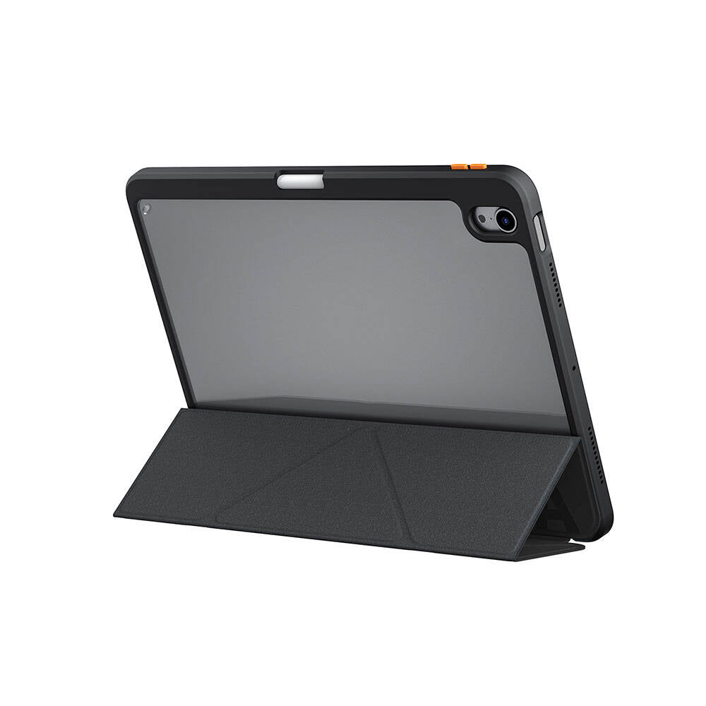 Apple iPad Air 11 2024 Case SkinArma Embossed Print Design 360 Full Protection Transparent Back Stand Gamma Case Black
