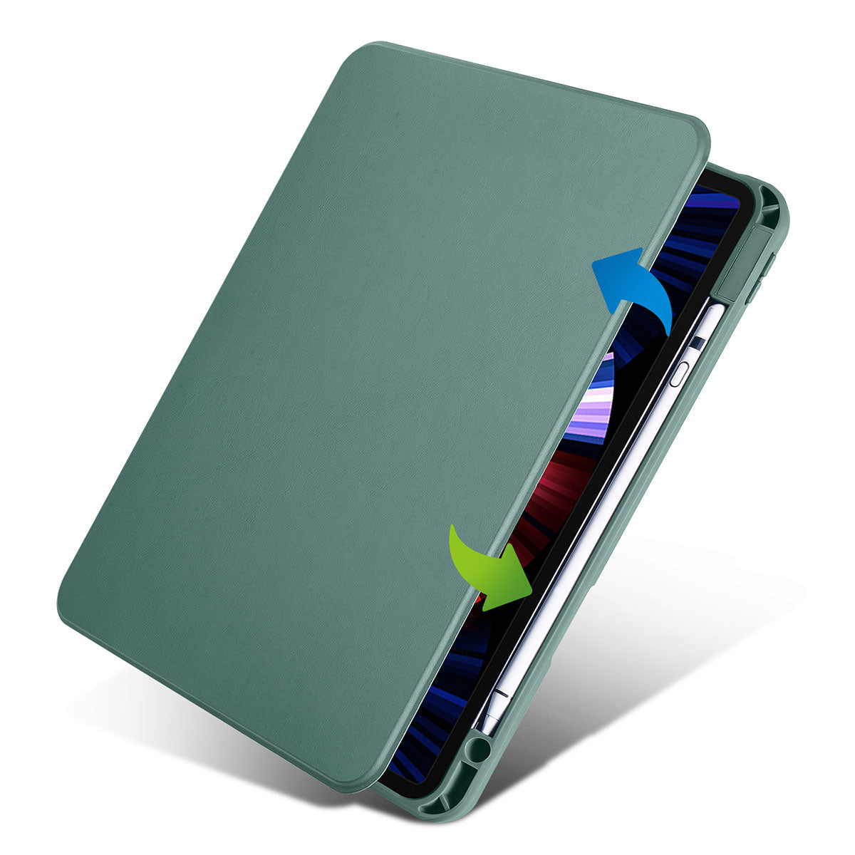 Apple iPad Air 11 2024 Case Zore Thermal Pen Compartment Rotating Stand Case Lavendery Gray