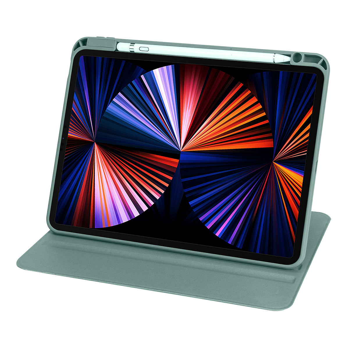 Apple iPad Air 11 2024 Case Zore Thermal Pen Compartment Rotating Stand Case Blue