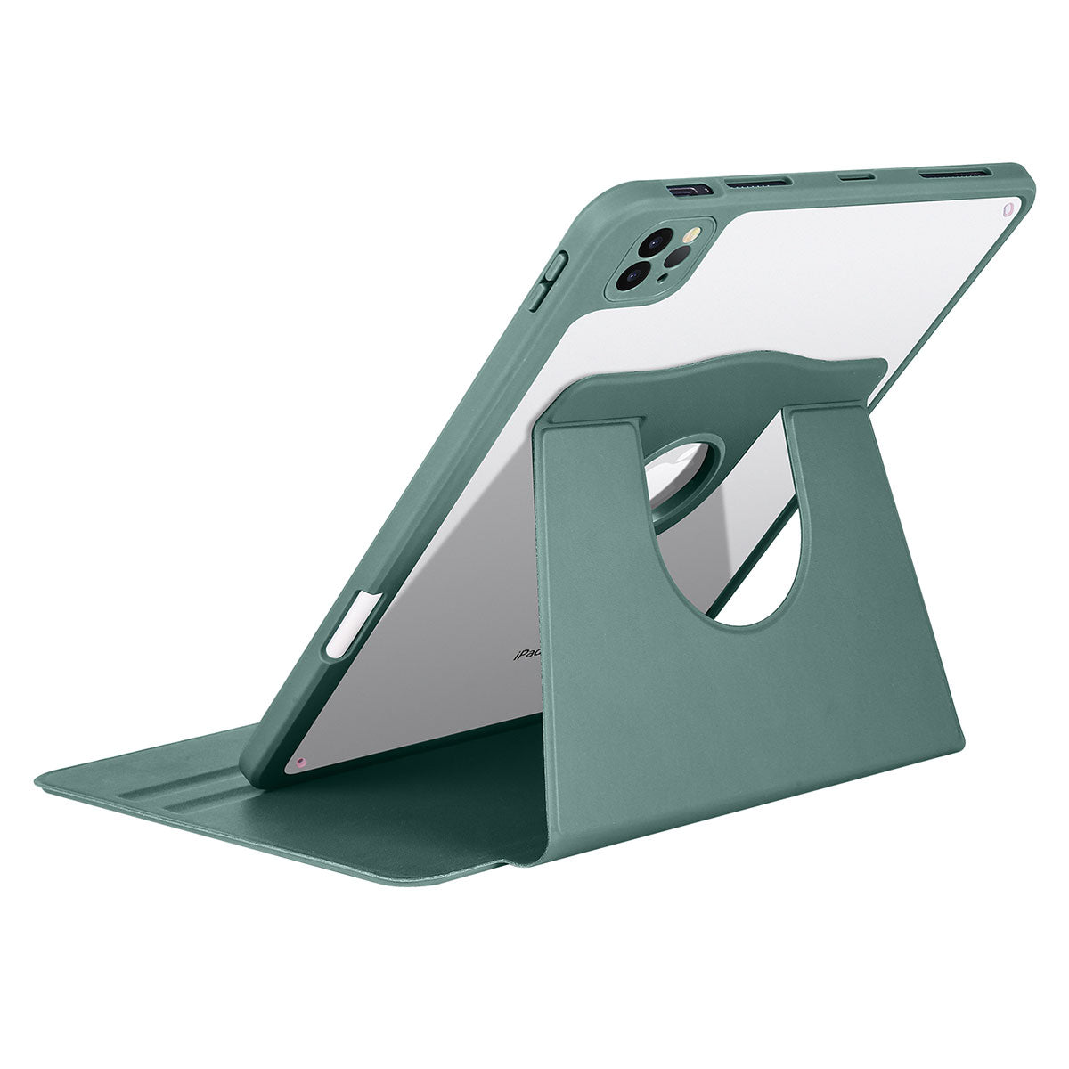 Apple iPad Air 11 2024 Case Zore Thermal Pen Compartment Rotating Stand Case Lavendery Gray
