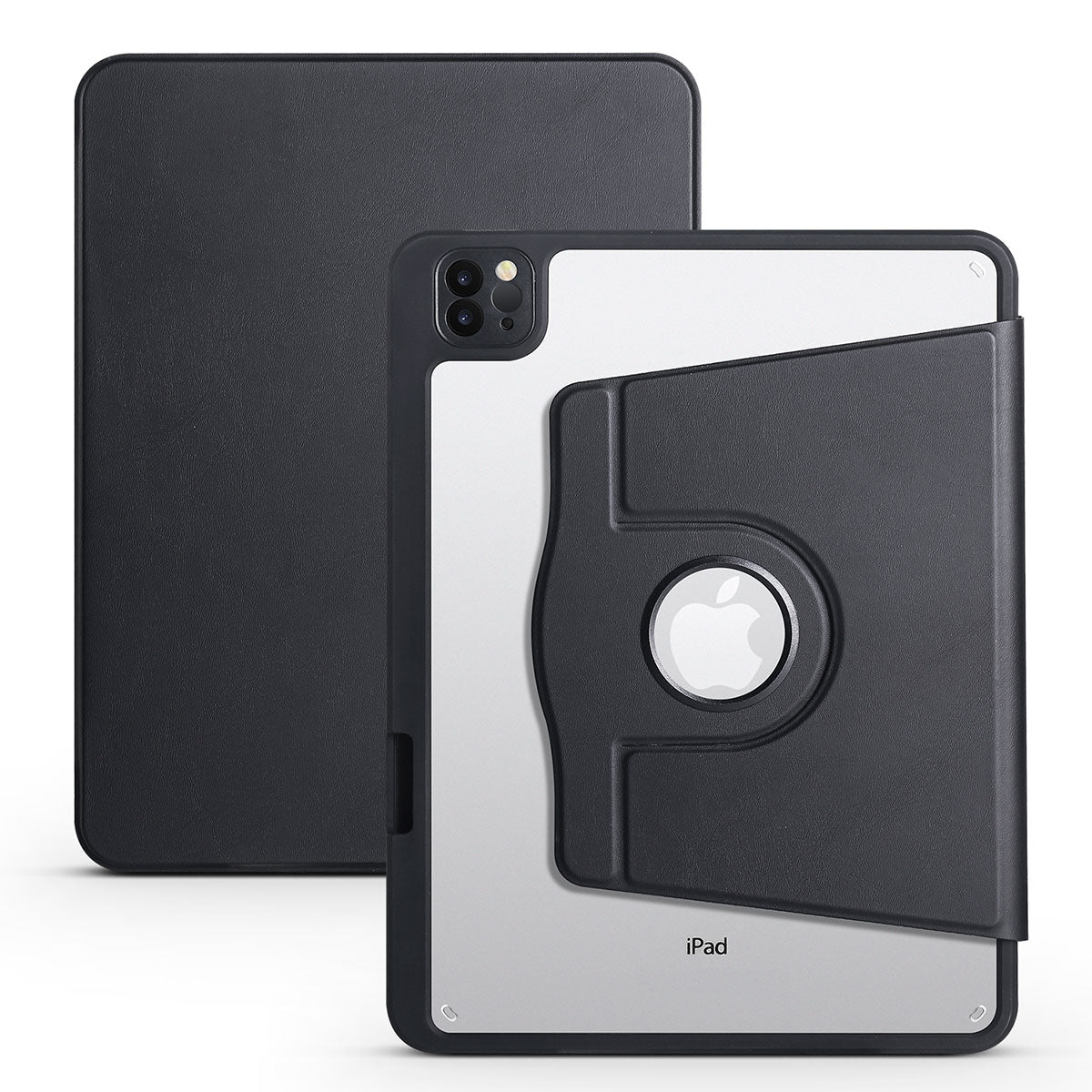 Apple iPad Air 11 2024 Case Zore Thermal Pen Compartment Rotating Stand Case Black