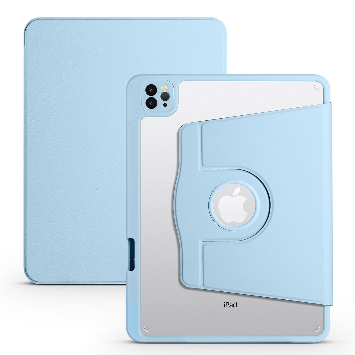 Apple iPad Air 11 2024 Case Zore Thermal Pen Compartment Rotating Stand Case Blue