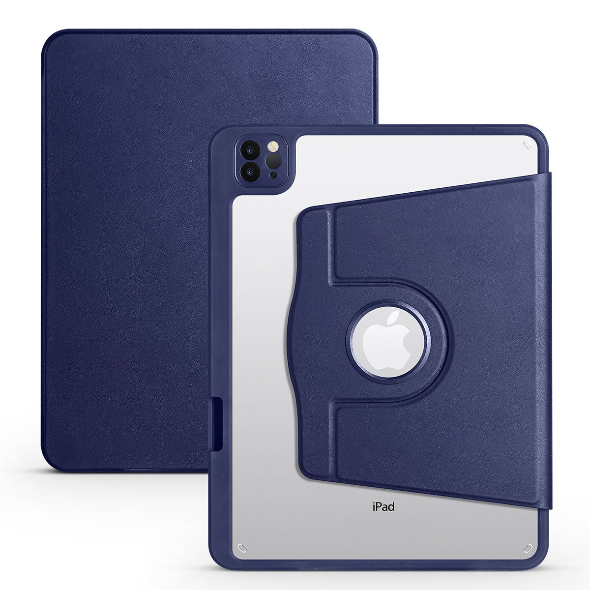 Apple iPad Air 11 2024 Case Zore Thermal Pen Compartment Rotating Stand Case Navy Blue