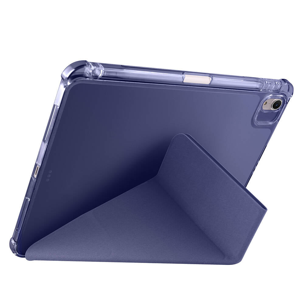 Apple iPad Air 11 2024 Case Zore Tri Folding Stand Case with Pencil Compartment Blue