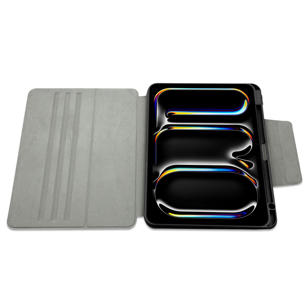 Apple iPad Air 11 2024 Raptic Spin Detachable Folio PU Stand Case with Detachable Pencil Compartment Black