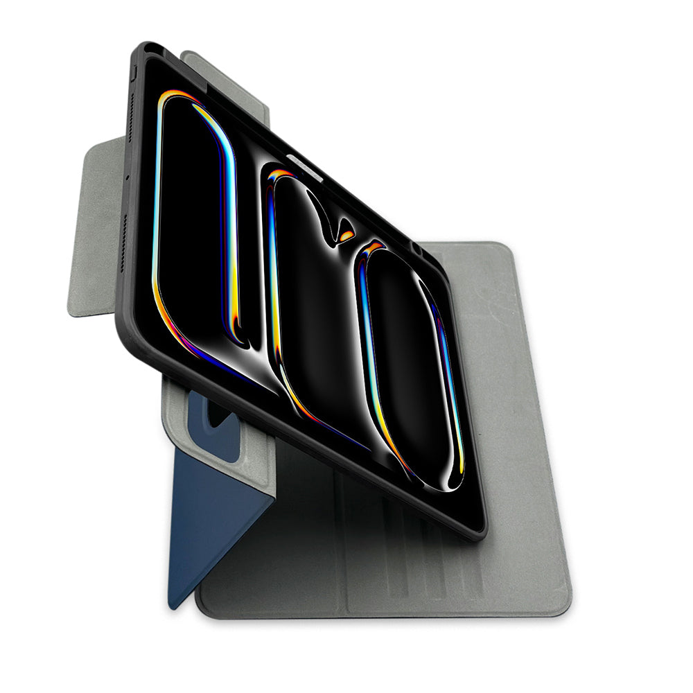 Apple iPad Air 11 2024 Raptic Spin Detachable Folio PU Stand Case with Detachable Pencil Compartment Black