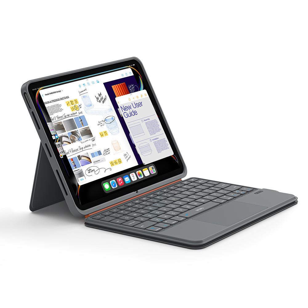 Apple iPad Air 11 2024 Wiwu MK-005 Combo 3in1 Kalem Bölmeli Klavyeli Standlı Kılıf