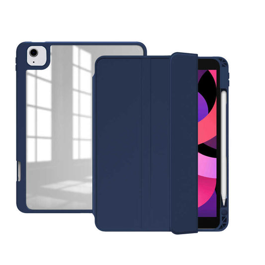 Apple iPad Air 11 2025 M3 Kılıf Zore Nort Arkası Şeffaf Standlı Kılıf Lacivert