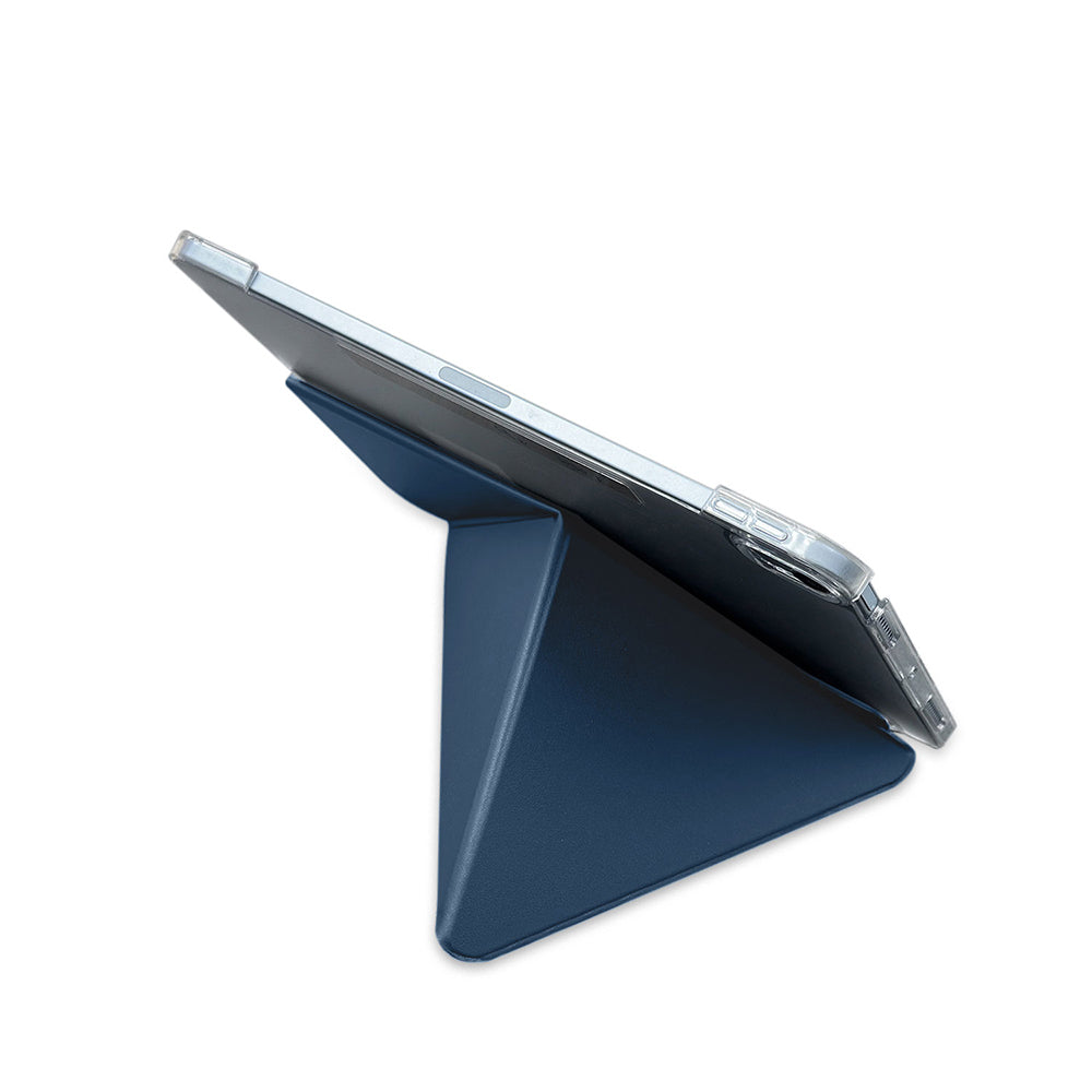Apple iPad Air 11 2025 M3 Raptic Clear Folio Airbag Transparent Cover Foldable Stand Case Navy Blue