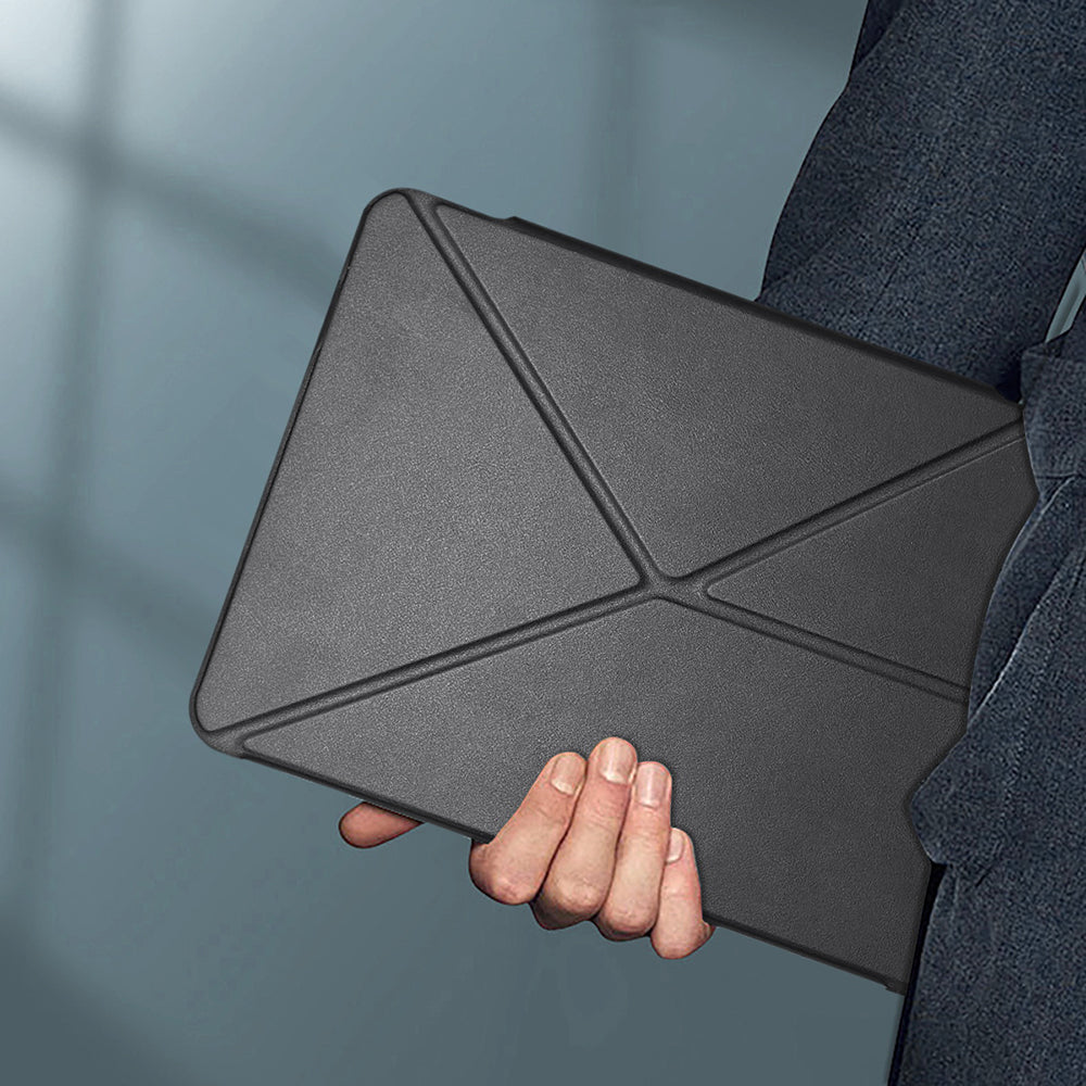 Apple iPad Air 11 2025 M3 Raptic Clear Folio Airbagli Şeffaf Kapaklı Katlanabilir Standlı Kılıf Lacivert