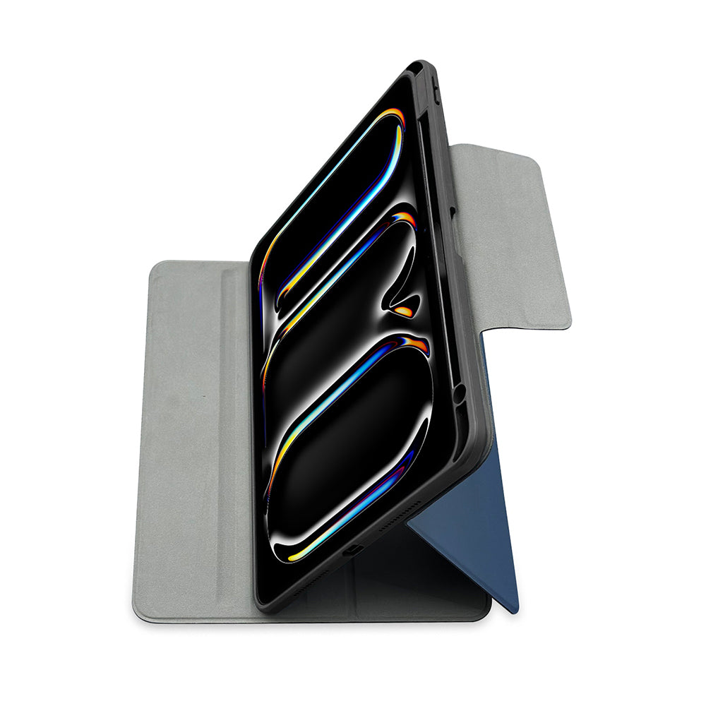Apple iPad Air 11 2025 M3 Raptic Spin Detachable Folio PU Case with Detachable Pencil Compartment and Stand Navy Blue