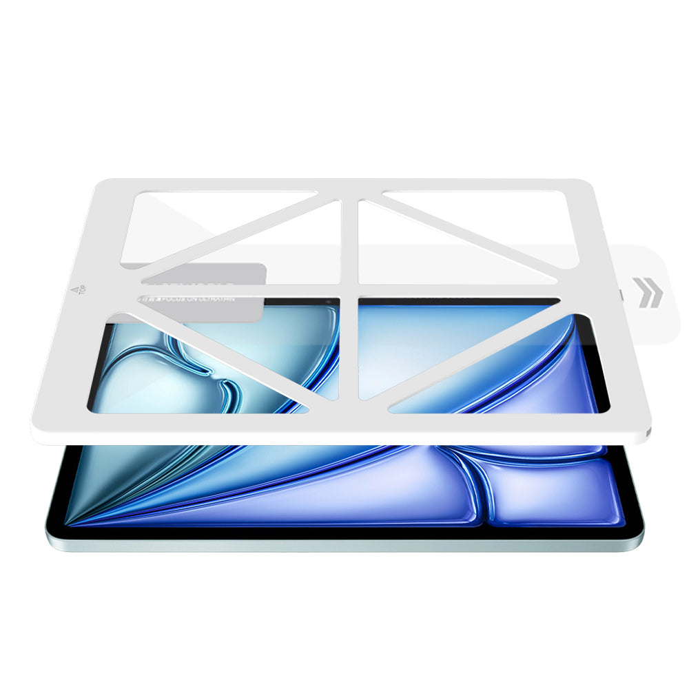 Apple iPad Air 13 2024 CaseWorld Steel Shield Series Tempered Glass Screen Protector + Application Tool Transparent