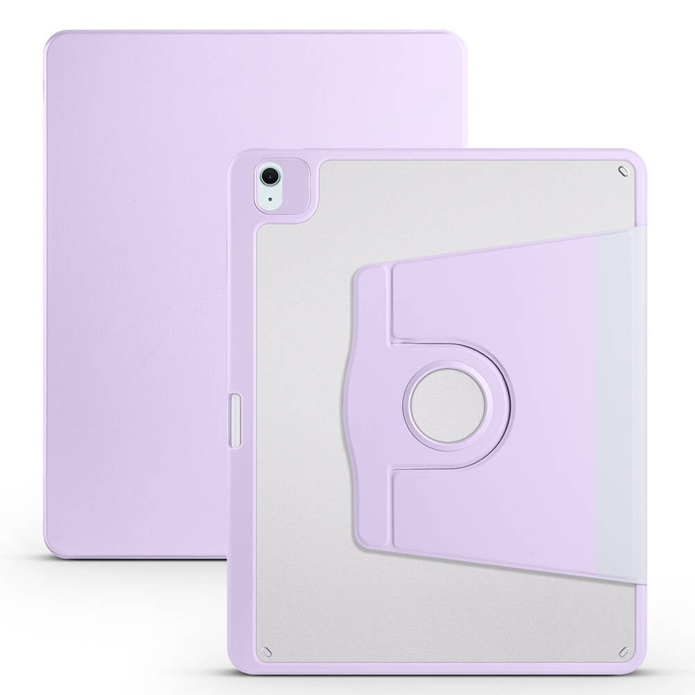 Apple iPad Air 13 2024 Case Zore Thermal Pen Compartment Rotating Stand Case Lilac