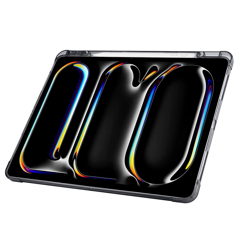Apple iPad Air 13 2024 Case Zore Tri Folding Stand Case with Pen Compartment Navy Blue