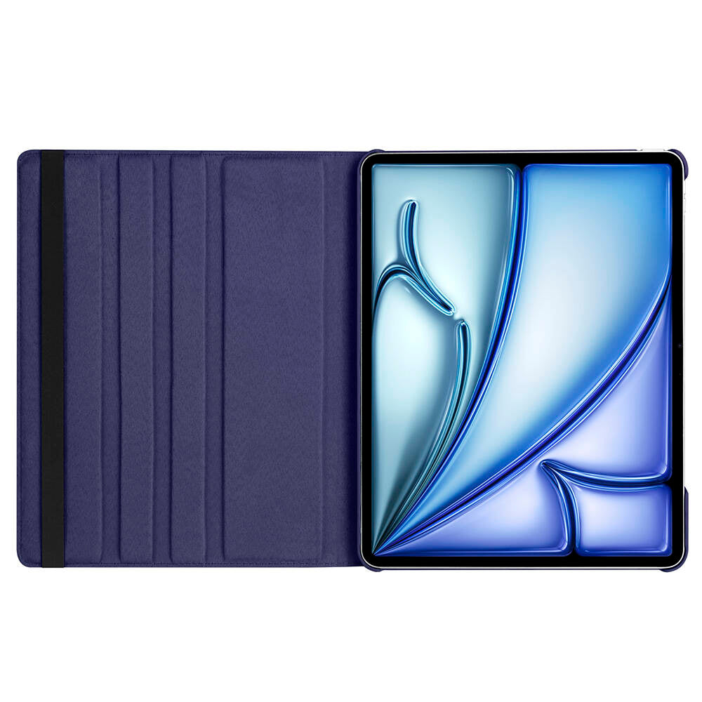 Apple iPad Air 13 2024 Zore Rotating Stand Case Navy Blue