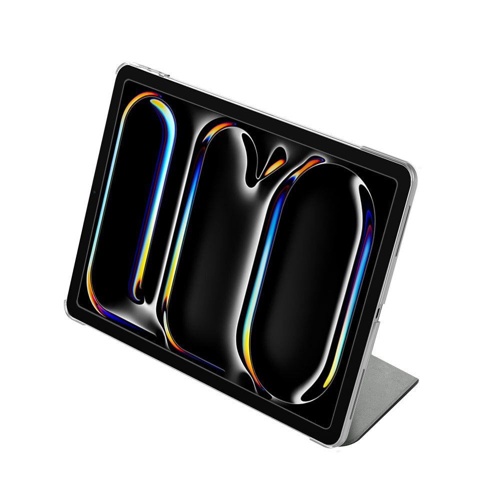 Apple iPad Air 13 2025 M3 Raptic Clear Folio Airbagli Şeffaf Kapaklı Katlanabilir Standlı Kılıf Siyah