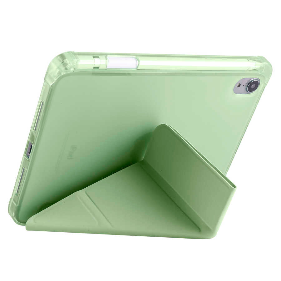 Apple iPad Mini 2021 (6th Generation) Case Zore Tri Folding Stand Case with Pen Compartment Lilac